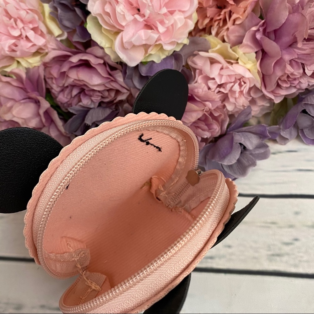 Pink Minnie Mouse Coin Purse Bag Keychain - Picture 4 of 7